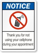 No Cellphone sign